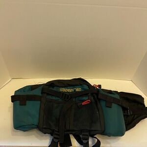 Stansport vintage hiking Fanny belt with 2 bottle holders green‎